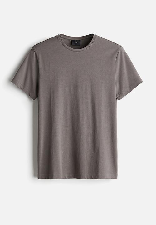 H&M - Slim fit round-necked T-shirt - grey
