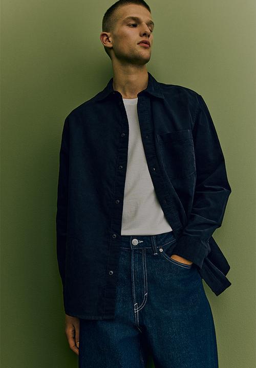 H&M - Regular fit corduroy shirt - blue
