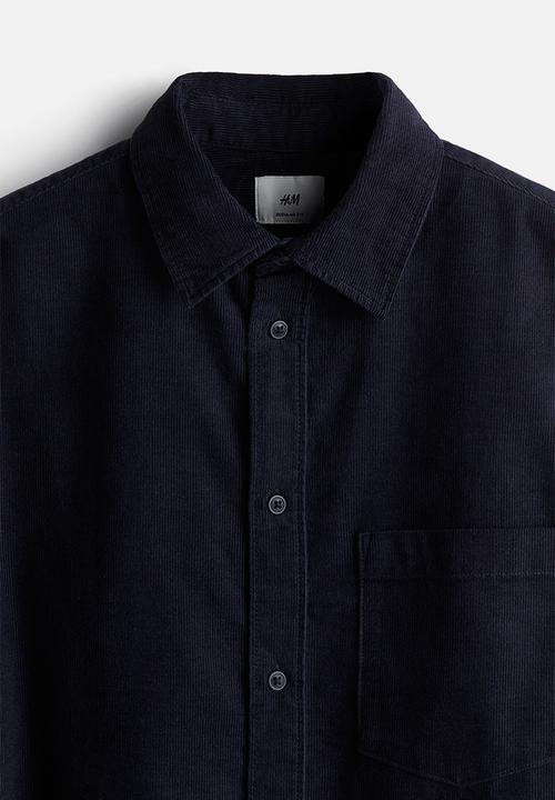 H&M - Regular fit corduroy shirt - blue