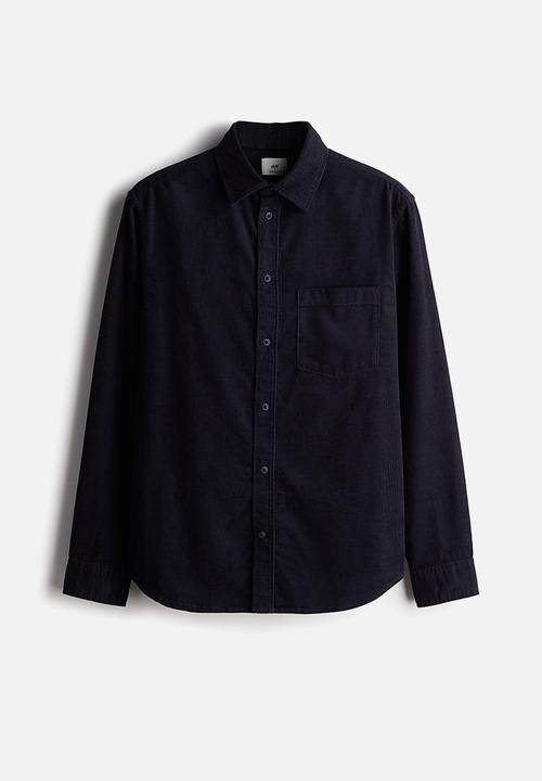 H&M - Regular fit corduroy shirt - blue