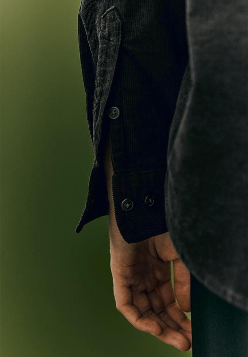 Regular fit corduroy shirt - black - 1227956003