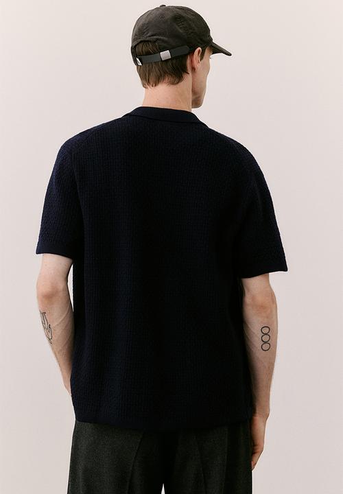 H&M - Regular fit textured-knit shirt - blue