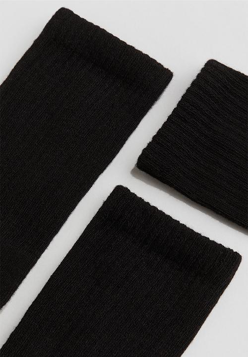 H&M - 5-Pack ribbed terry socks - black