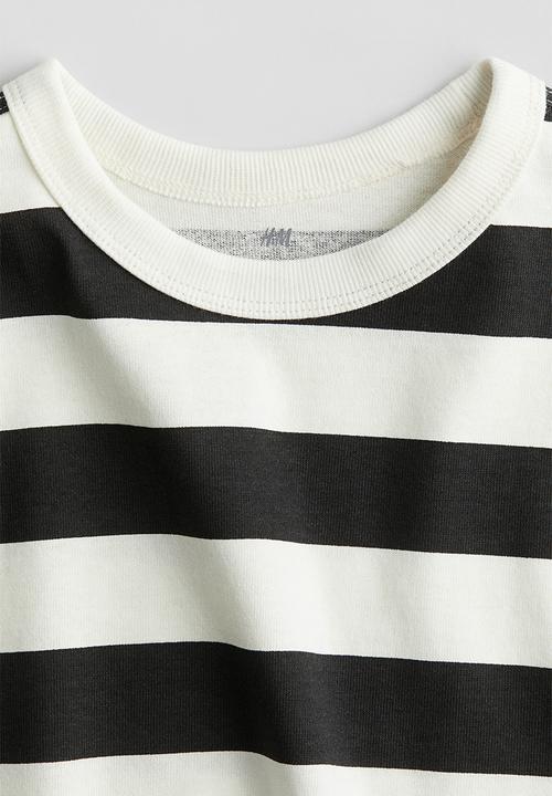 H&M - Long-sleeved T-shirt - black striped 