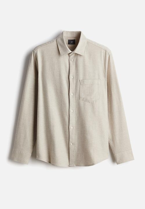 H&M - Regular fit flannel shirt - beige