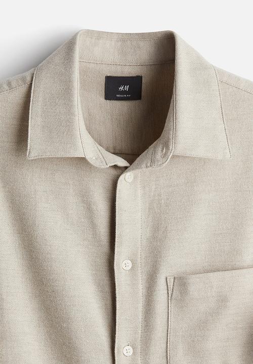 H&M - Regular fit flannel shirt - beige