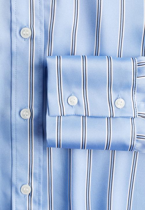 H&M - Shirt - light blue striped 