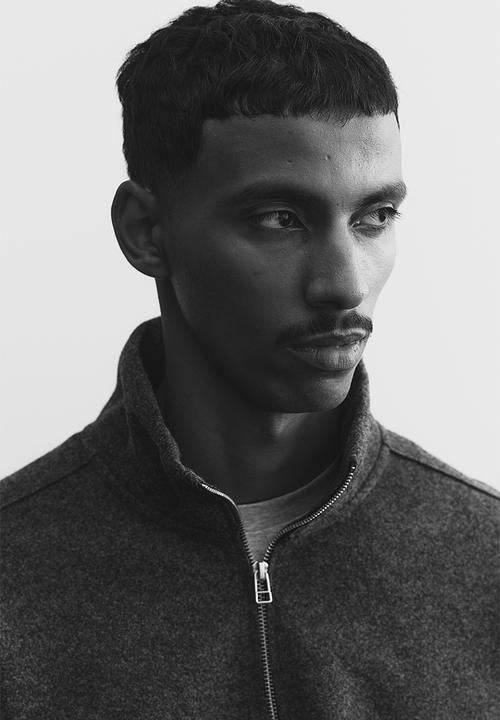 H&M - Regular fit zip-top turtleneck jumper - dark grey 