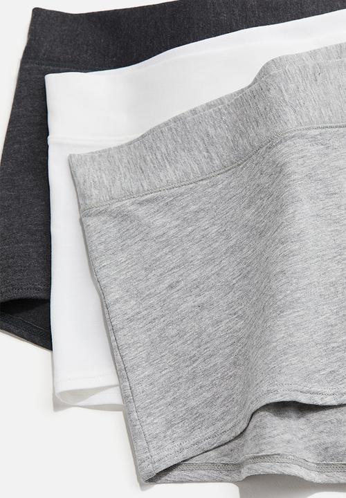 H&M - 3-Pack cotton shortie briefs - grey marl white 