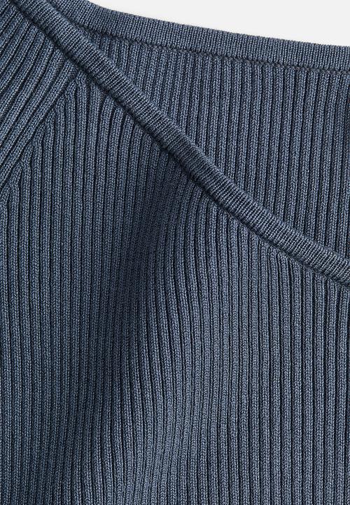 H&M - Off-the-shoulder top - pigeon blue