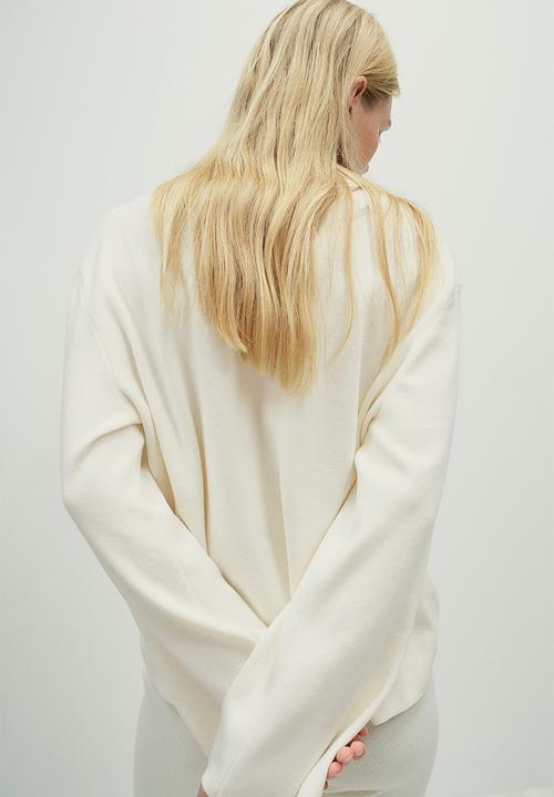 H&M - Oversized curved-hem jumper - cream