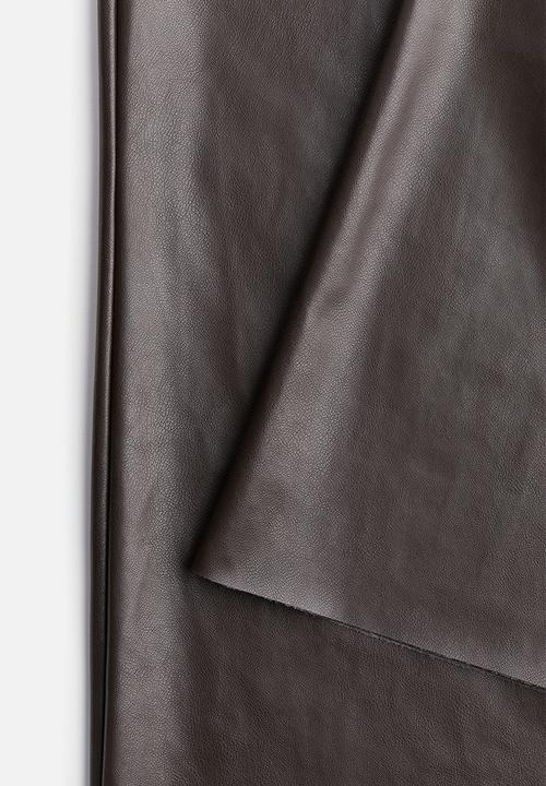 H&M - Wide coated joggers - dark brown