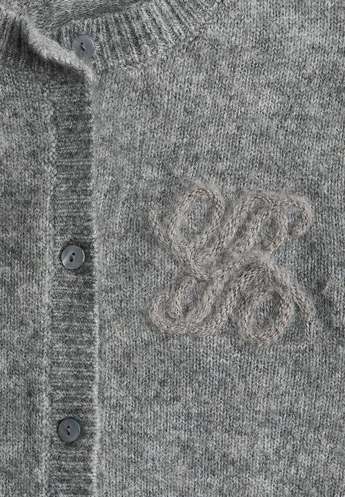 H&M - Embroidered-motif cardigan - grey marl