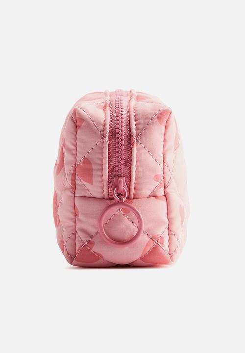 H&M - Quilted make-up bag - pink hearts