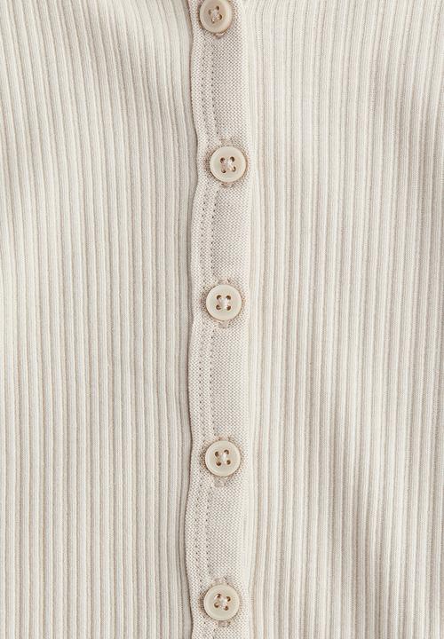 H&M - Ribbed button-front top - beige