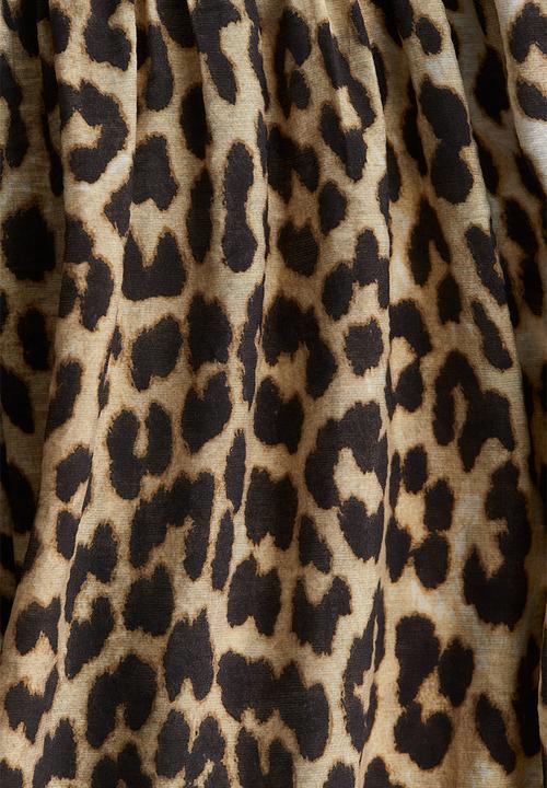 H&M - A-line dress - beige leopard print 