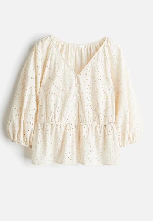 H&M - Broderie anglaise blouse - cream