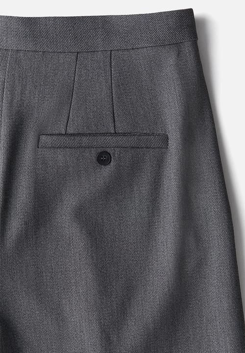 H&M - Wide twill trousers - dark grey marl