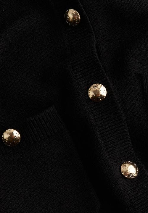 H&M - Button-detail cardigan - black