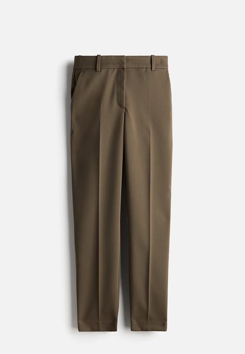 H&M - Cigarette trousers - dark khaki green