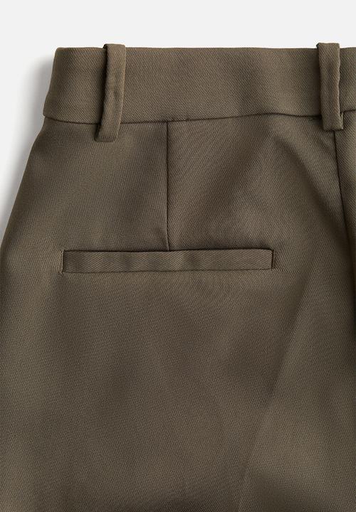 H&M - Cigarette trousers - dark khaki green