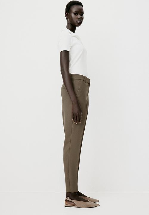 H&M - Cigarette trousers - dark khaki green