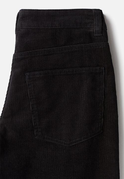 H&M - Wide corduroy trousers - black