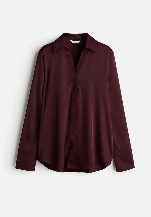 H&M - V-neck blouse - burgundy
