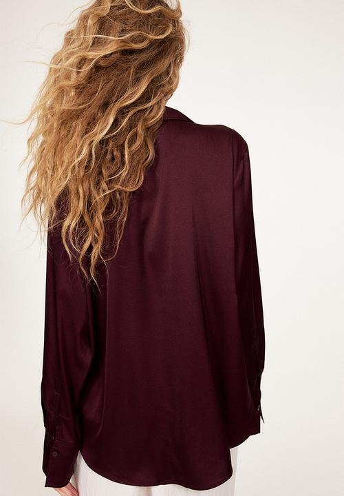 H&M - V-neck blouse - burgundy