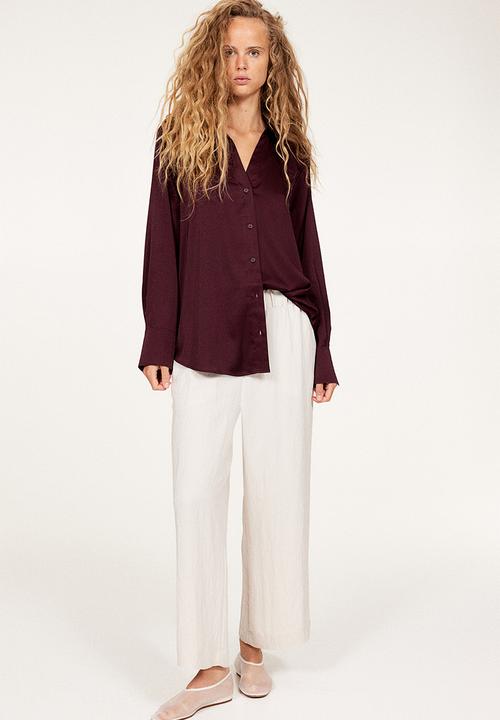 H&M - V-neck blouse - burgundy