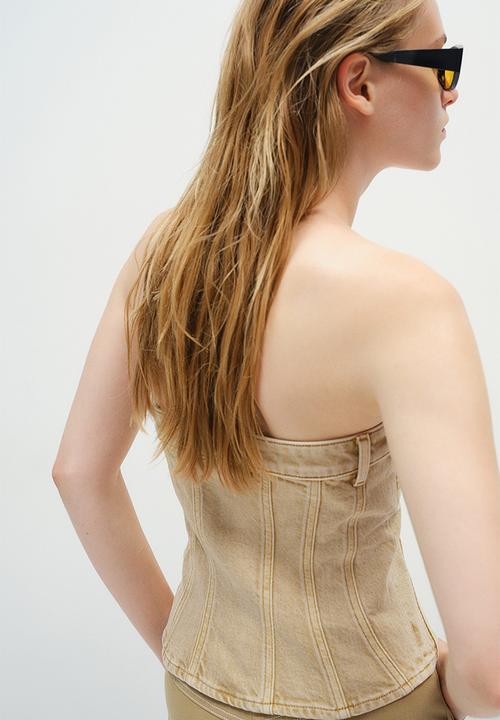 H&M - Denim bustier - beige
