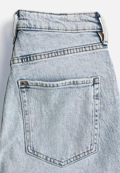 H&M - Curvy fit slim straight high ankle jeans - pale denim blue