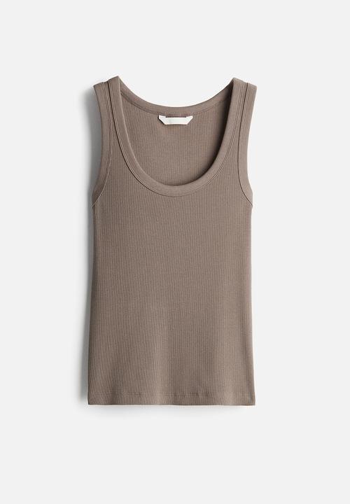 H&M - Ribbed vest top - dark beige