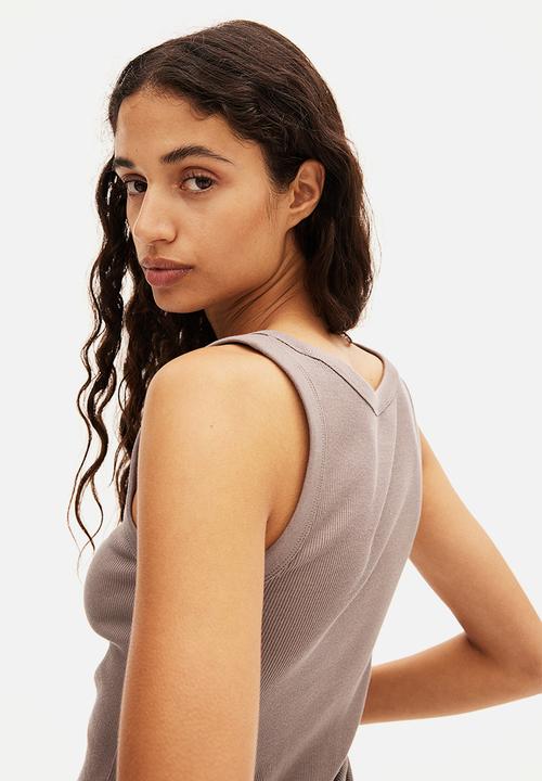 H&M - Ribbed vest top - dark beige