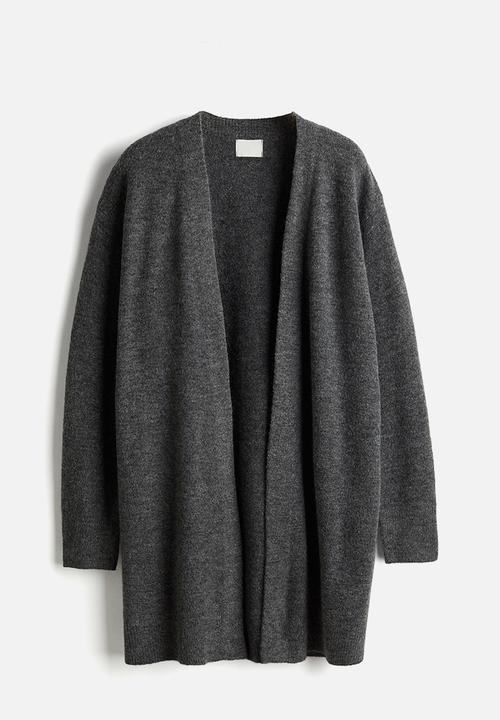 H&M - Long cardigan - dark grey marl 