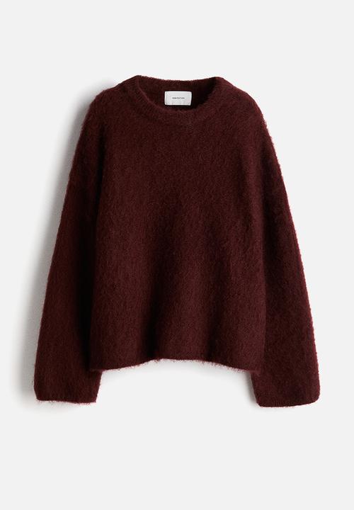 H&M - Oversized mohair-blend jumper - burgundy