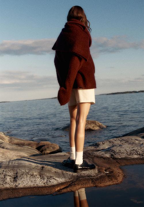 H&M - Oversized mohair-blend jumper - burgundy