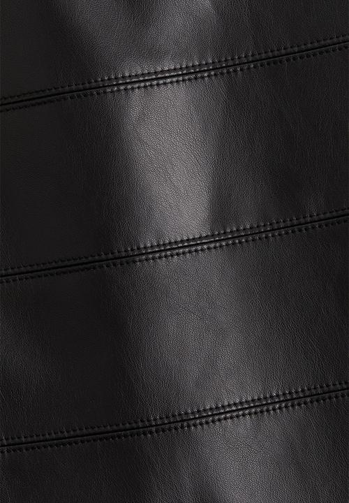 H&M - Coated pencil skirt - black