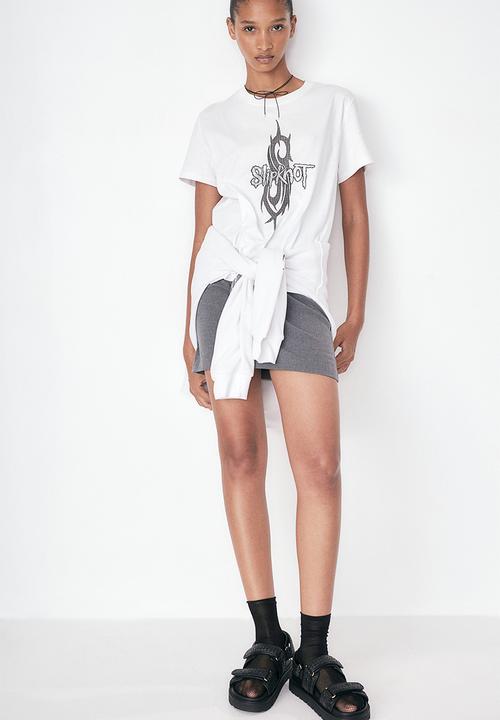 H&M - Printed T-shirt - white slipknot