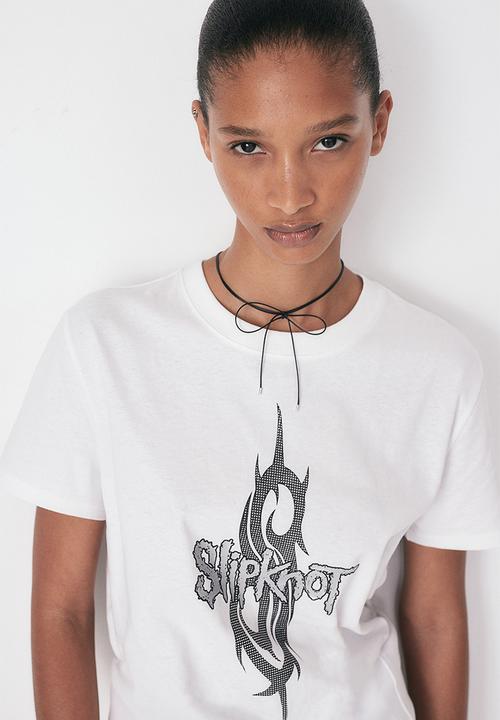 H&M - Printed T-shirt - white slipknot