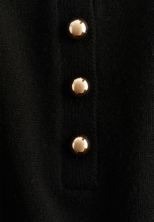 H&M - Fine-knit collared dress - black