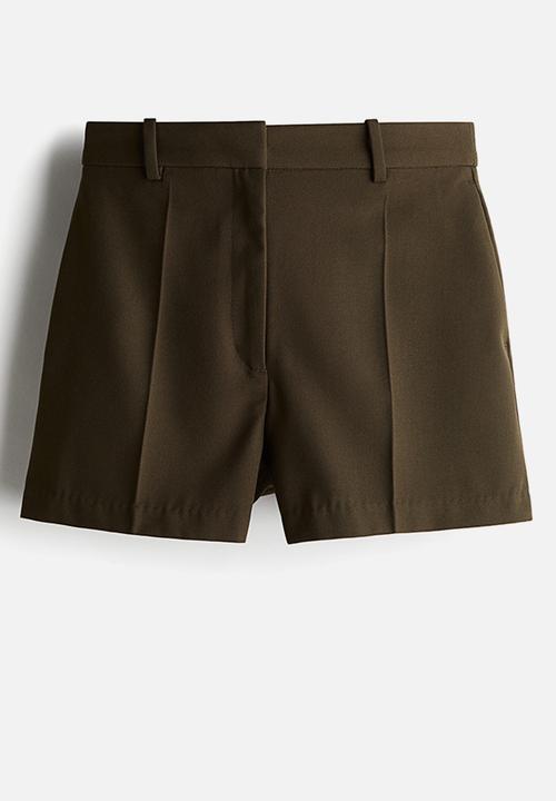 H&M - Tailored shorts - dark khaki green