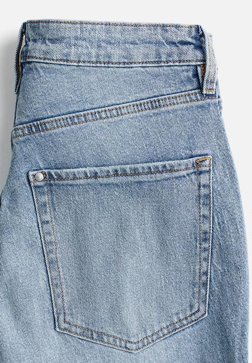 H&M - Curvy fit slim straight high ankle jeans - light denim blue
