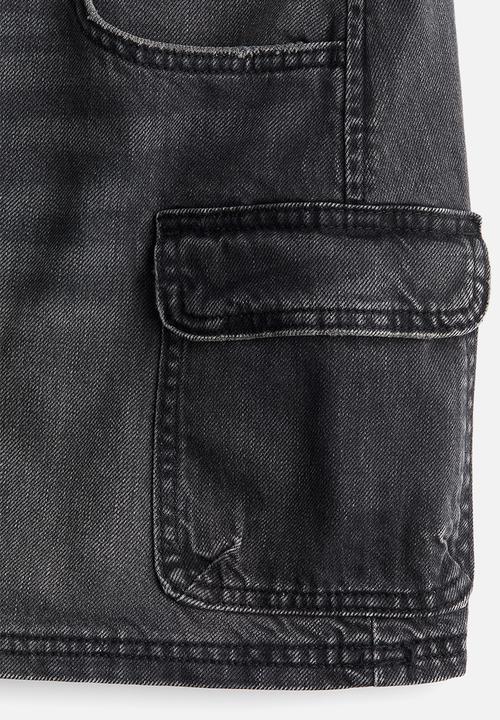 H&M - Denim cargo mini skirt - dark denim grey 