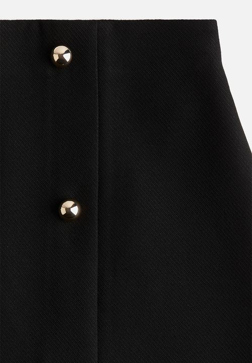 H&M - Button-front mini skirt - black