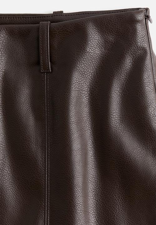 H&M - A-line mini skirt - dark brown 