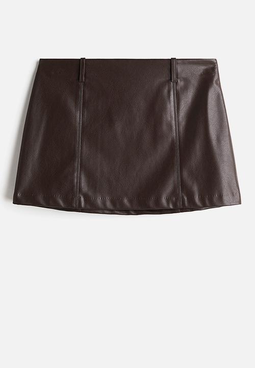 H&M - A-line mini skirt - dark brown 