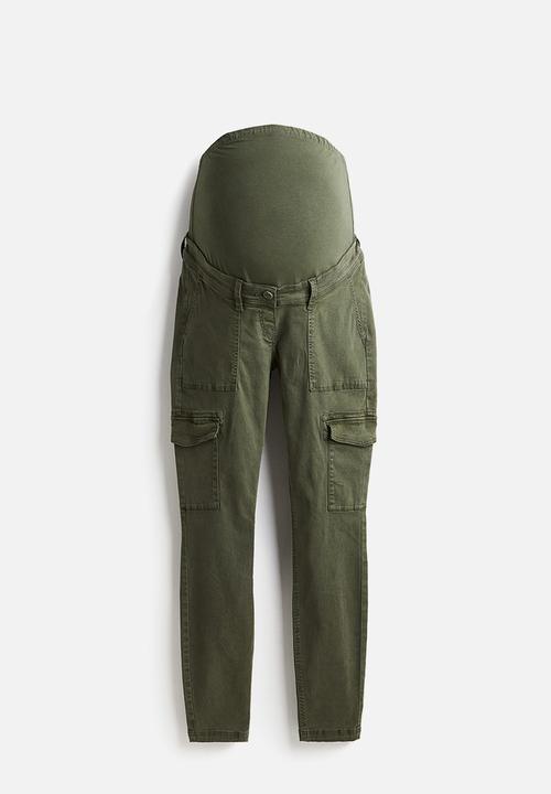 H&M - Mama slim cargo trousers - khaki green