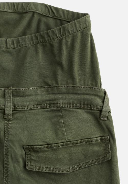 H&M - Mama slim cargo trousers - khaki green
