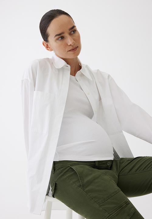 H&M - Mama slim cargo trousers - khaki green